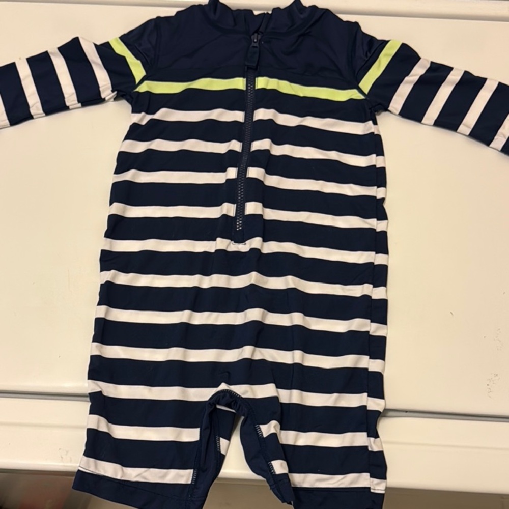 Carter's Navy and White Striped swimsuit